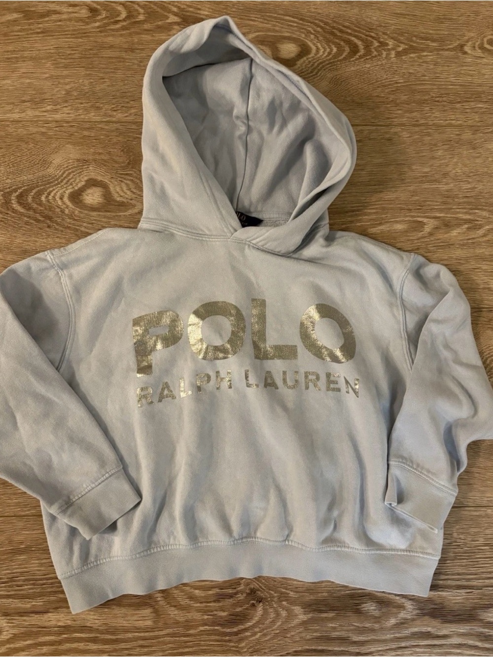 POLO Ralph Lauren Girls Sweatshirt Hoodie LOGO Blue Size Medium M 8/10
